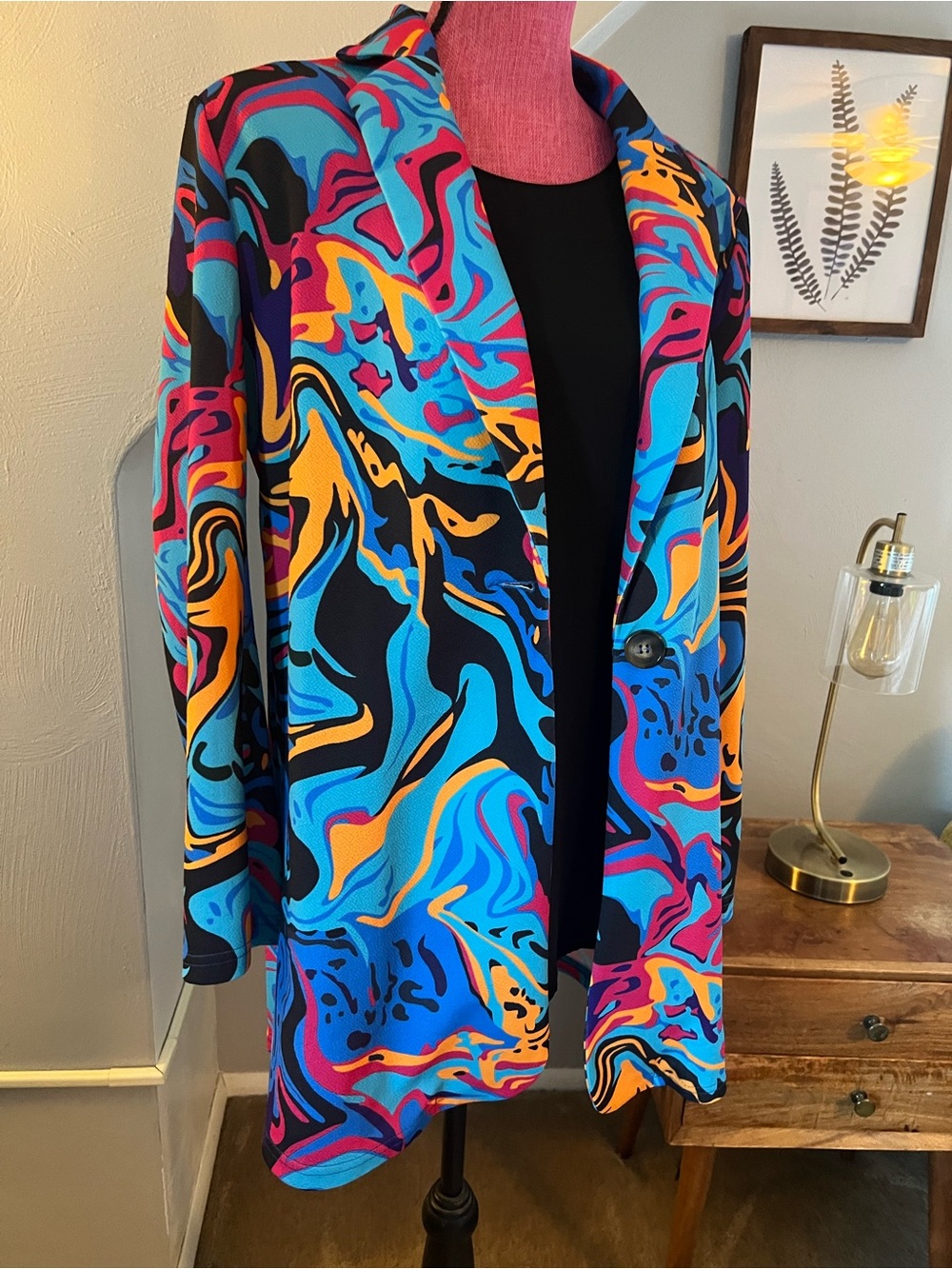Vibrant Abstract Multi-Color Blazer - Picture 3 of 4